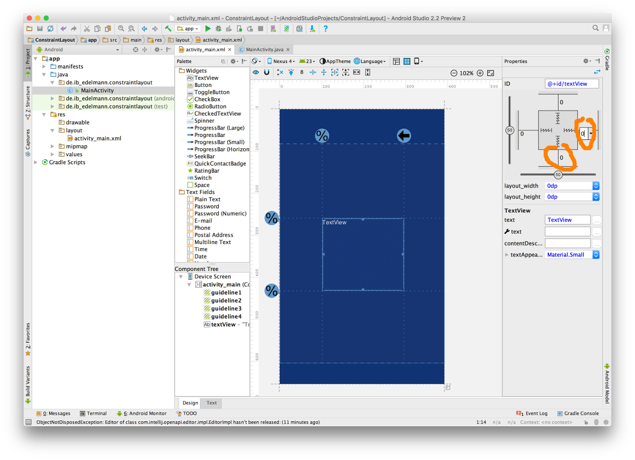 Android Studio Constraint Layout 10